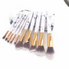 Factory direct sale marble pattern makeup brush 10 big small makeup brush beauty makeup tool make-up brush bag