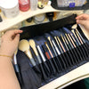 Roll up Leather Bag Make up Brush Organizer