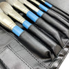 Roll up Leather Bag Make up Brush Organizer