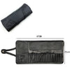 Roll up Leather Bag Make up Brush Organizer